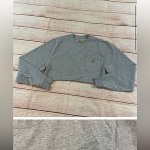 Carhartt grey crop long sleeve top - Medium